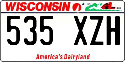 WI license plate 535XZH