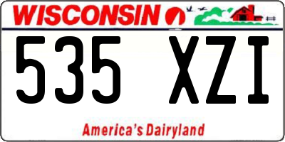 WI license plate 535XZI