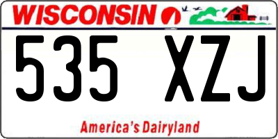 WI license plate 535XZJ