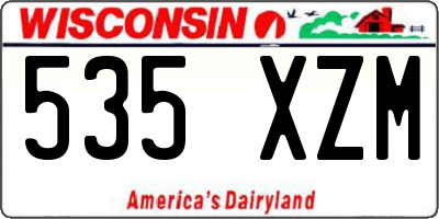 WI license plate 535XZM