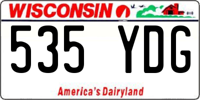 WI license plate 535YDG