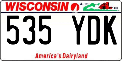 WI license plate 535YDK