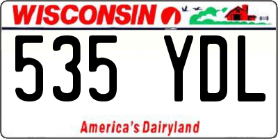 WI license plate 535YDL