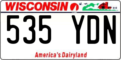 WI license plate 535YDN