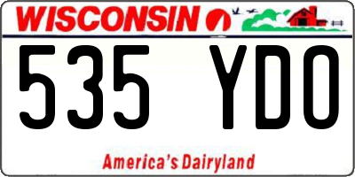 WI license plate 535YDO