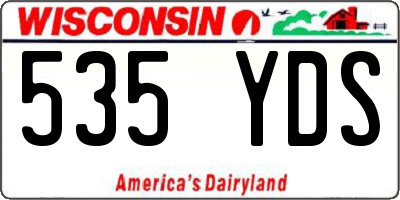 WI license plate 535YDS