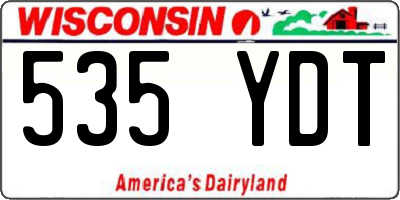 WI license plate 535YDT
