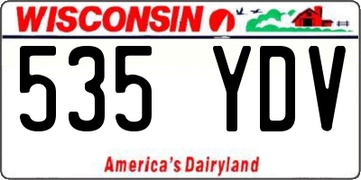 WI license plate 535YDV