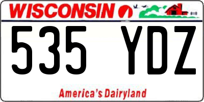 WI license plate 535YDZ