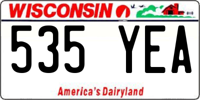 WI license plate 535YEA