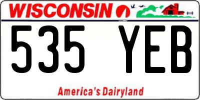 WI license plate 535YEB