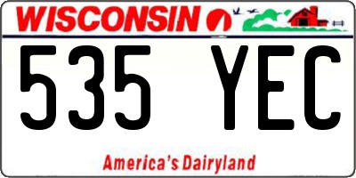 WI license plate 535YEC
