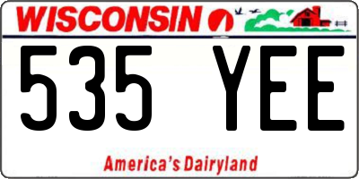 WI license plate 535YEE