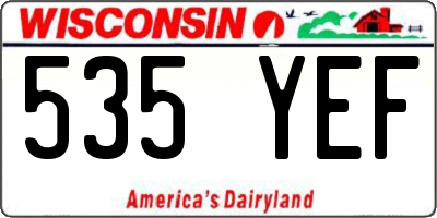 WI license plate 535YEF