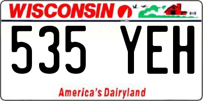 WI license plate 535YEH