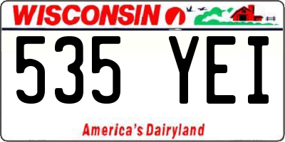 WI license plate 535YEI