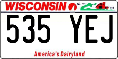 WI license plate 535YEJ