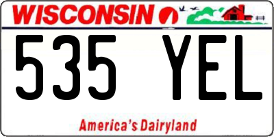 WI license plate 535YEL