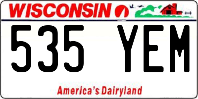 WI license plate 535YEM