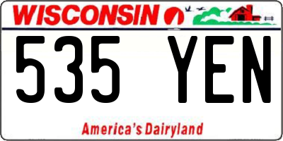 WI license plate 535YEN