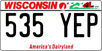 WI license plate 535YEP
