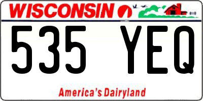 WI license plate 535YEQ