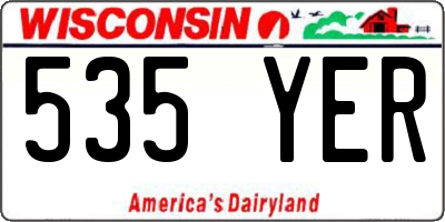 WI license plate 535YER