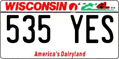 WI license plate 535YES