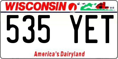 WI license plate 535YET