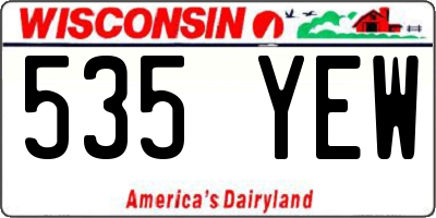 WI license plate 535YEW