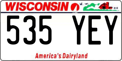 WI license plate 535YEY
