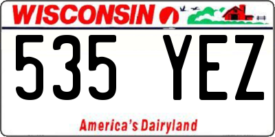 WI license plate 535YEZ