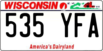 WI license plate 535YFA