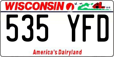 WI license plate 535YFD