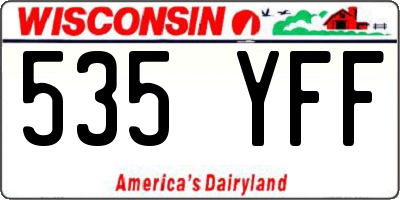 WI license plate 535YFF