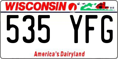 WI license plate 535YFG