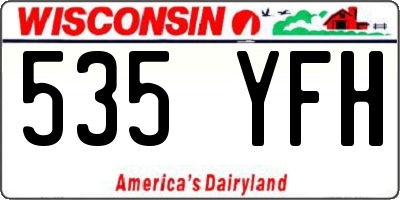 WI license plate 535YFH