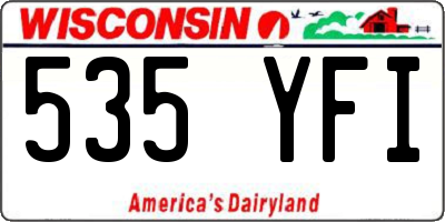 WI license plate 535YFI