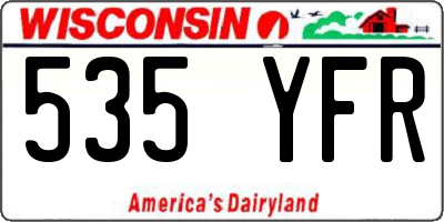 WI license plate 535YFR