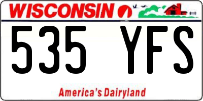 WI license plate 535YFS
