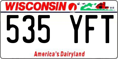 WI license plate 535YFT