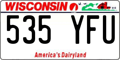 WI license plate 535YFU