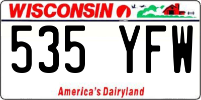 WI license plate 535YFW