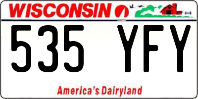 WI license plate 535YFY
