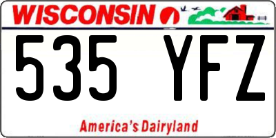 WI license plate 535YFZ