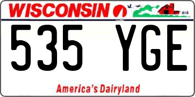 WI license plate 535YGE