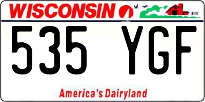 WI license plate 535YGF