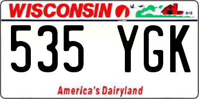WI license plate 535YGK