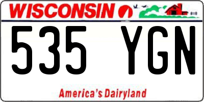 WI license plate 535YGN