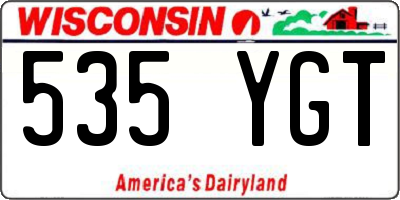 WI license plate 535YGT
